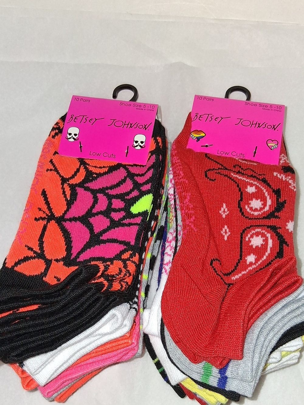 BETSEY JOHNSON Halloween Socks NEW 2 Packs 10 Pair Low Cut Socks